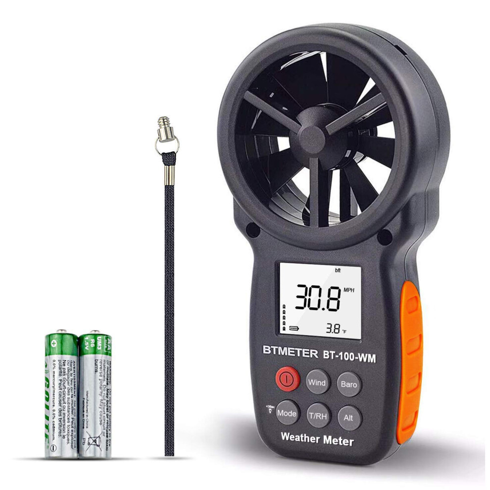 Btmeter Digital Anemometer Barometer Handheld, For Wind Speed Temperature Wind Chill Tester W/Humidity, Altitude, Barometric Pressure Meter For Climb 81367153