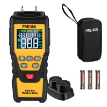 PREXISO Wood Moisture Meter, 7 in 1Digital Moisture Tester, Pin-Type Moisture Detector, Water Leak Detector, Damp Tester for Firewood, Woodworking, W