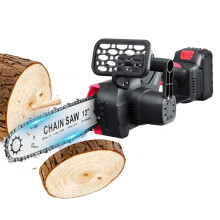 Chainsaw Cordless 12 Inch, Powerful Electric Chain Saws Cordless Brushless Motor, Battery Chainsaw with 2 Chains & 4000mAh, Small Handheld Chainsaws,