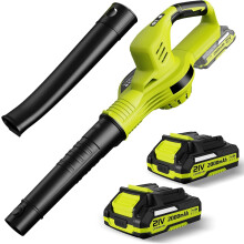 21V Cordless Leaf Blower, 150MPH High-Speed Cordless Leaf Blowers with 2 Speed Modes, Includes 2 x 2.0Ah Batteries & Fast Charger, Lightweight Electr