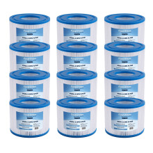 Finest-Filters Hot Tub Spa Water Filter Cartridges Compatible For Lay-Z-Spa, SaluSpa 90352E, Intex Type VI, Bestway (12 Pack of Replacement Hot Tub W