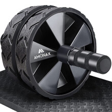 Amonax Convertible Ab Wheel Roller with Large Knee Mat for Core Abs Rollout Exercise, Double Wheel Set with Dual Fitness Strength Training Modes at G