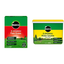 Miracle-Gro EverGreen Fast Grass Lawn Seed 1.6 kg - 56 m2 & Water Soluble Lawn Food 2kg