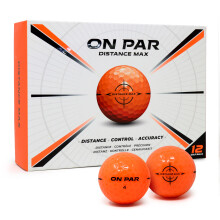 On Par Distance Max Golf Balls - 12 Pack for Enhanced Distance, Control & Accuracy, Ideal Golf Gift for All Swing Speeds with Bold Target Graphic, Pr