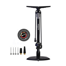 GOBKO Bike Pump Bicycle Floor Pump with Gauge, Bicycle Pumps with Presta and Schrader tire Pump multifunctional Air Pump for Road Bike MTB Sports Bal