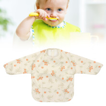 Baby wasserdichte Langarm-Waschlappen mit Tasche, weiche Trinkschürze für Kleinkinder 01
