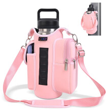 icolor Gym Magnetic Bag Water Bottle Carrier Holder with Strap & Phone Pockets, Diameter 3.9" Magnetic Gym Bag 5 Built-in Magnets Gym Accessories Org