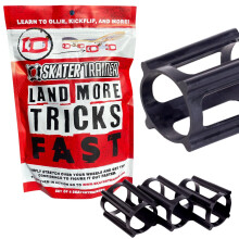 Skater Trainers (4pk Blk) - Training Wheels for Skateboard for Kids Ages 6-12 for Teenage Boys Girls Beginner Skate Tool Accessories Stocking Fillers