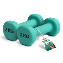 ZENO Dumbbells Set Of 2 | Dumbbells for Women | Hexagon Neoprene Weights | Hand Weights for Women | Anti-Slip & Sweat Resistant Dumbells (2 X 2KG Cya