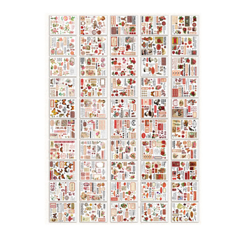 50 Stück Vintage-Material-Aufkleber, 1