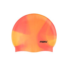 Maru Silicone Swim Cap Orange Shades – Smooth EasyFit Silicone Swimming Cap