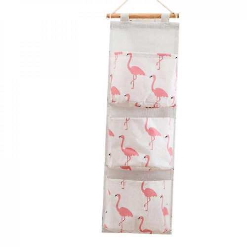 (Pink) Fashion three-pocket storage hanging bag