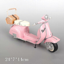 (Pink) Vespa Scooter Model Vintage   Motor Car Die-Cast Static Model Gift For Kids Fans