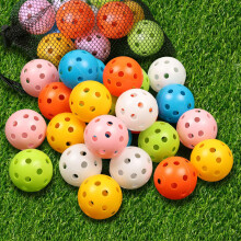 THIODOON Practice Golf Balls 24 Pack Limited Flight Golf Balls 40mm Hollow Plastic Golf Training Balls Colored Airflow Golf Balls for Swing Practice