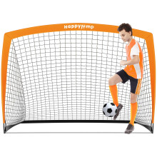 Happy Jump Upgraded Pop Up Football Goals | Portable Football Nets – 5x3.6FT Orange Single Pack for Garden & Outdoor Training