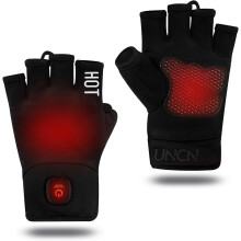 UNCN Rechargeable Heated Fingerless Gloves for Women Man Work Touchscreen Hand Warmer for Winter Cold Weather Thermal Fingerless Gloves Electric …