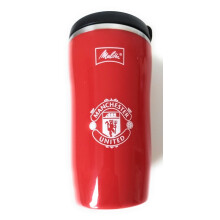 Melitta Red Thermal Travel Mug 250 ML with Manchester United Crest Logo in a Gift Box