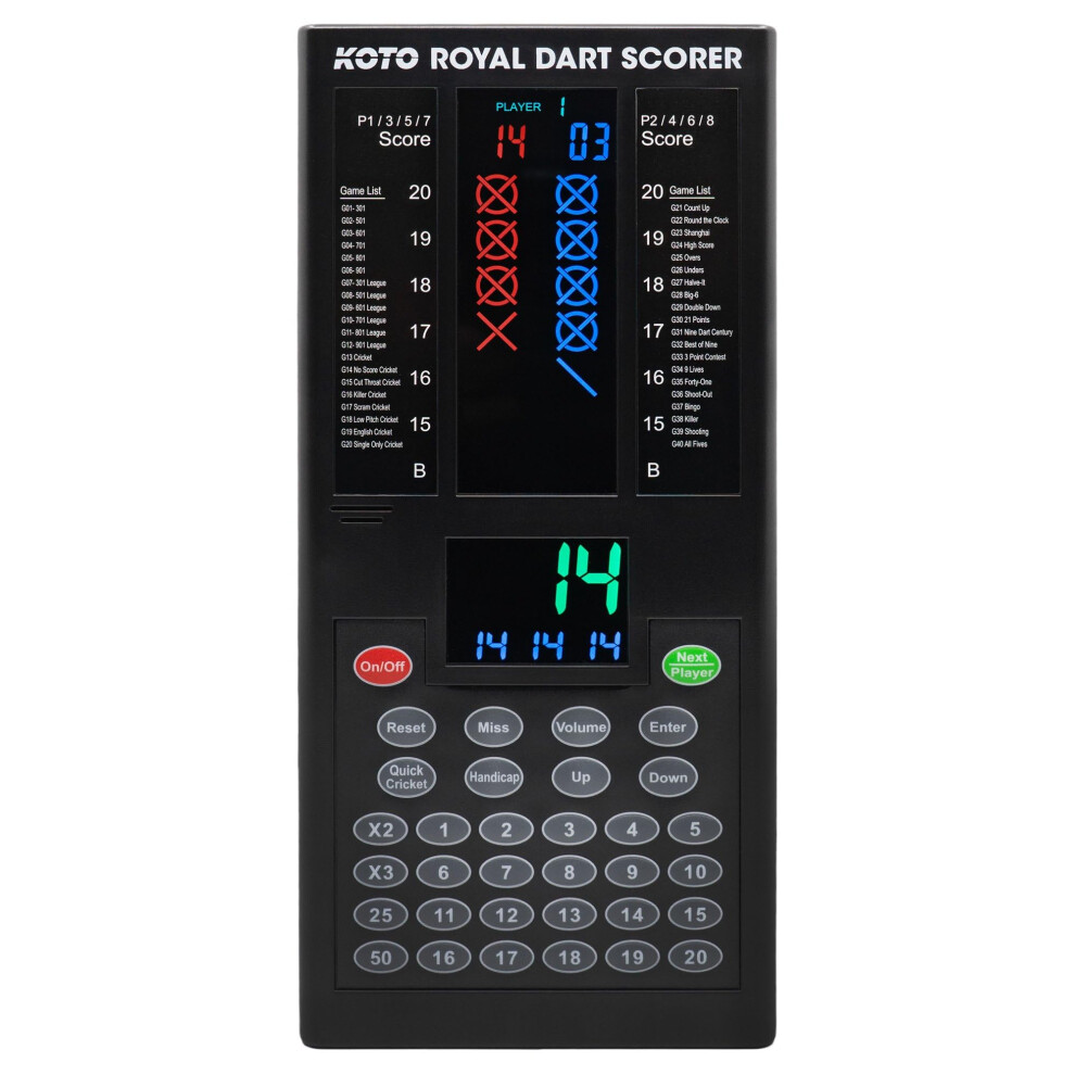 Koto Darts Koto – Royal Dart Scorer Electronic With 40 Games Digital Led Display Wall