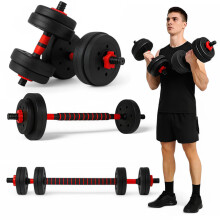 TANNESS Dumbbells Set - 2 in 1 Adjustable Dumbbells - Dumbbell Sets for Men and Women - Barbell Weights Set with Connecting Rod - 10kg Dumbbell Pair