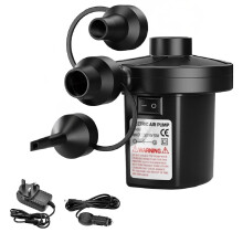 Active 100 Portable Electric Air Pump - Quick Inflate & Deflate, 3 Nozzles, 50W AC/DC (110-240V/12V) - Durable with Overheat Protection - Perfect for