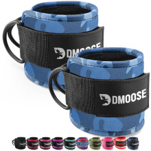 DMoose Fitness Ankle Straps for Cable Machines - One Size Fit with Premium Padding, Glute Kickback Ankle Strap for Women & Men, Cable Attachments for
