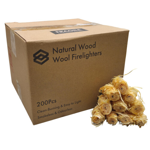 Ken Chiku - 200 Natural Wood Wool Firelighters