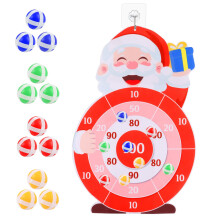 LOMIMOS Christmas Dart Board Set, 76x50 CM Santa Claus Felt Dartboard Game Set for Kids with 12 Sticky Balls Indoor & Outdoor Game Party Favors Fun A