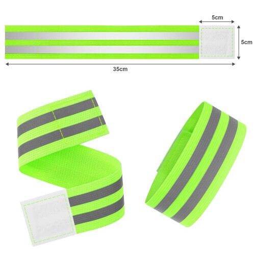 URAQT 4 PCS High Visibility Armbands Double Reflective Wrist Strap Running 1