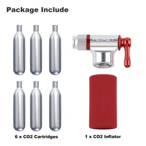 Peaken CO2 cartridge 16g threaded (Pump+6 pack cartridges) 2