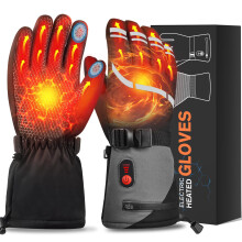 Electric Heated Gloves, 7.4V 6400mAh Rechargeable Battery Heated Warmer for Men & Women 3 Speed Heating Waterproof Touchscreen Electric Ski Gloves fo