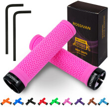 Rossivan Professional Bike Handlebar Grips, Mountain Bike Grips with Soft and Comfortable Anti-slip Rubber,Single Lock-on MTB Grips- Conquer Every Ri