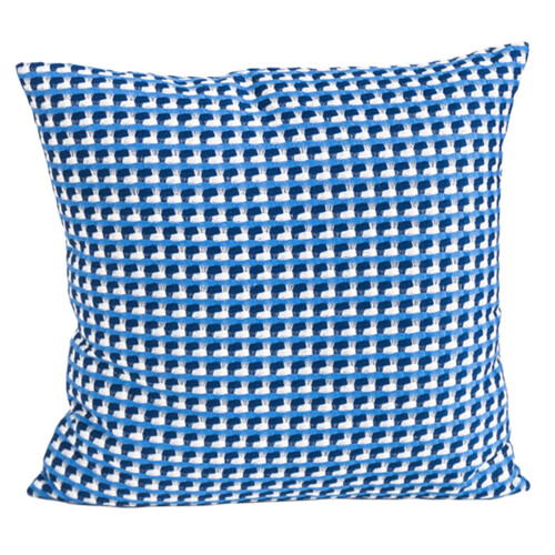 Housse de coussin en Polyester à carreaux simples, 45x45cm,-Bleu