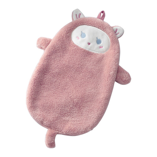 Cute Hand Towel Double Layer Super Absorbent Hanging Cloth-Pink