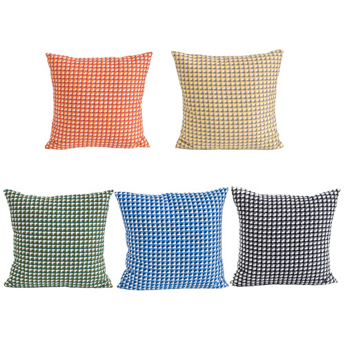 Simple Plaid Polyester Pillow Cover 45x45cm Pillows for-Green 1