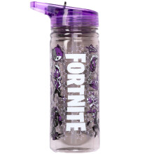 Fortnite Water bottle with straw 580 ml 100 Leakproof Durable School Water Bottle Strong Plastic and BPA free Purple