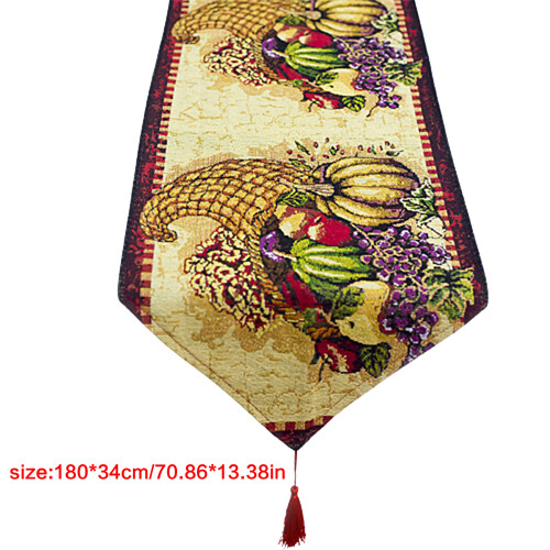 Christmas Linen Tablecloth Lighthouse Pumpkin Table-Yellow 2