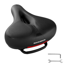 ROCKBROS Gel Bike Seat Cushion Wide Soft Comfortable Bicycle Saddle Shockproof Breathable Mountain Bicycle Seat, Fits Mtb Folding Road City Exercise