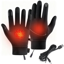 Heated Gloves for Men, Heated Gloves Rechargeable, Electric USB Heated Waterproof Gloves, Heat-ed Glove-s for Women Men, Windproof Warm Winter Gifts