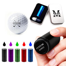 VEELU Personalised Golf Ball Stamp - Custom Name Reusable Golf Ball Marking - Golf Stamper with Metal Storage Case - Gifts for Golf Lovers, Golfers,