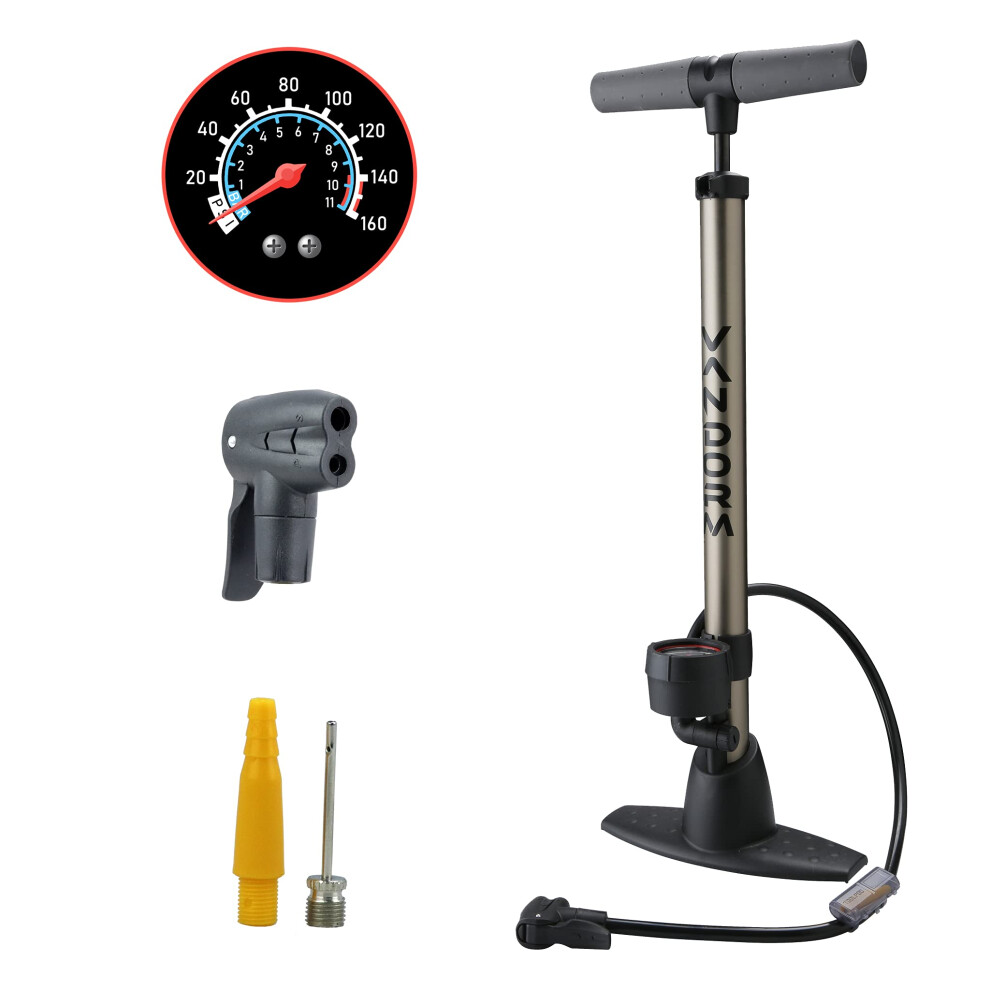 Vandorm Bicycle Pump Dual Head Schrader And Presta Valve Portable Bike Pump