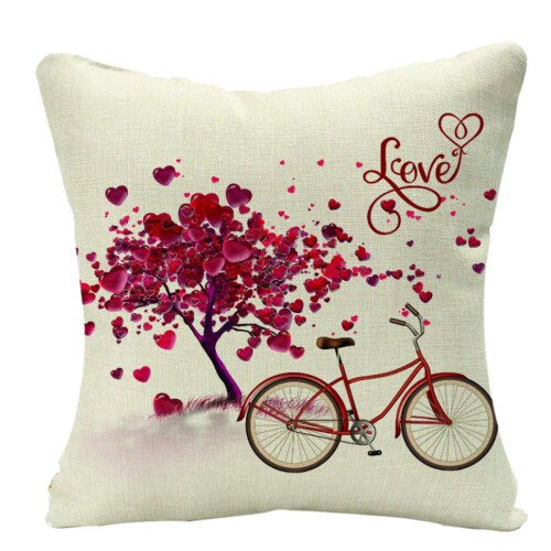 Valentine's Day Linen Throw Pillow for Case Modern Decorative-3