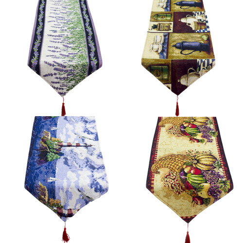 Christmas Linen Tablecloth Lighthouse Pumpkin Table-Yellow 1