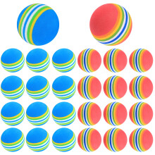 Xiaomoyu 26 Pcs Sponge Practice Golf Balls Training Balls, Rainbow Soft Foam Garden Golf Ball for Indoor, Outdoor Practice - Red/Blue