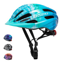 Exclusky Kids Bike Helmet for Boys & Girls, Age 5-13, Adjustable, 50-57cm, Ocean Blue