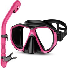 Honlanor Snorkel Set, Snorkel Dry Top Snorkeling Gear for Adult, Panoramic View Anti-Fog Mask, Dry Top Snorkel and Gear Bag, Man Woman Snorkel Gear f