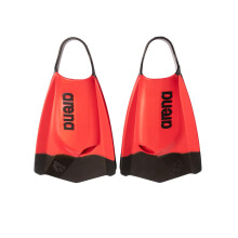 Arena Unisex Adult Powerfin Pro II Swim Training Fins Men and Women Silicone Short Blade Flippers Left/Right Customized, Red/Black, Size 4.5-5.5