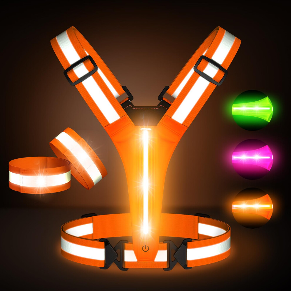Led Light Up Running Vest Reflective Vest For Runners Night Walking, Rechargeable Led Reflective Running Vest High Visibility With Adjustable Waist/S 63649130