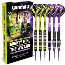 WINMAU Darts Michael 'MvG' Van Gerwen Vs Simon 'The Wizard' Whitlock | Twin Set | 22g Steeltip Brass Darts Set with Flights and Shafts (Stems)