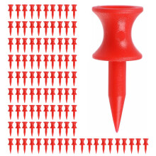 100 PCS Golf Tees Plastic 30MM Small Red Golf Tees Durable Winter Golf Tees Small Castle Tees Sustainable Strong and Brightly Coloured