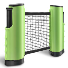 SPORTOUT Retractable Ping Pong Net, Portable Table Tennis Net Rack, Perfect for Ping Pong Table, Office Desk, Home Kitchen or Dining Table (Green)